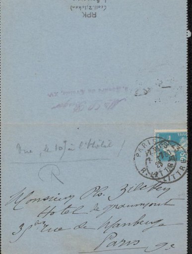 Letter to Philip Zilcken