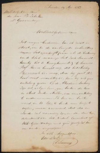 Letter to Philip Zilcken