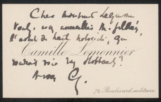 Calling card to an unknown person