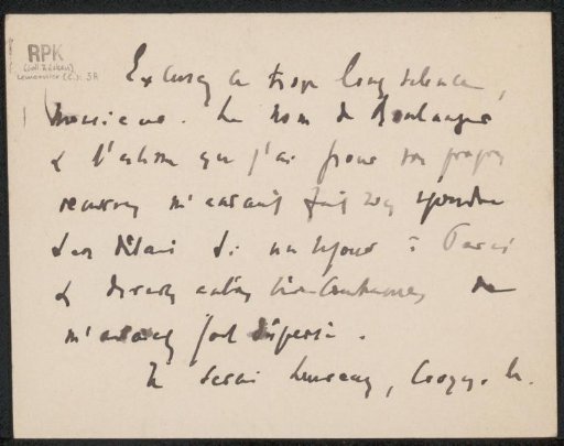 Letter to Philip Zilcken