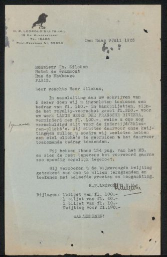 Letter to Philip Zilcken