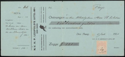Receipt for Philip Zilcken