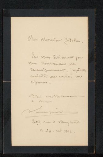 Letter to Philip Zilcken