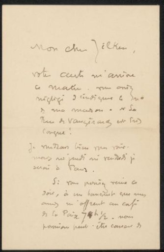 Letter to Philip Zilcken