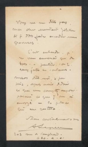 Letter to Philip Zilcken