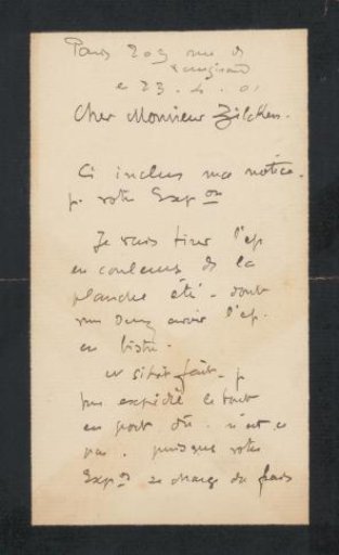 Letter to Philip Zilcken