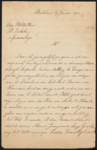 Letter to Philip Zilcken