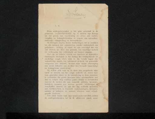 Letter to Philip Zilcken