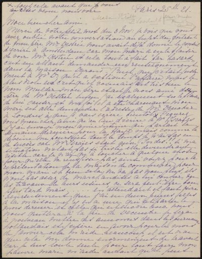 Letter to Philip Zilcken