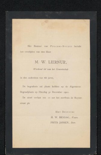 Death notice to Philip Zilcken