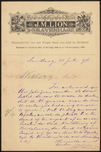 Letter to Philip Zilcken