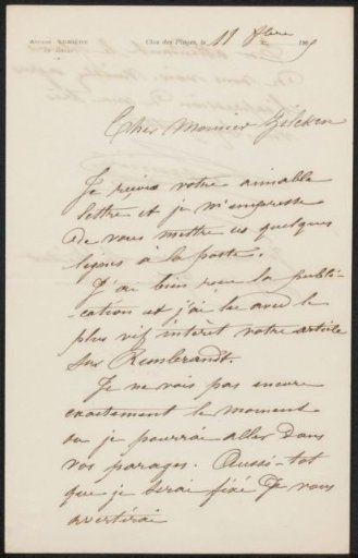 Letter to Philip Zilcken