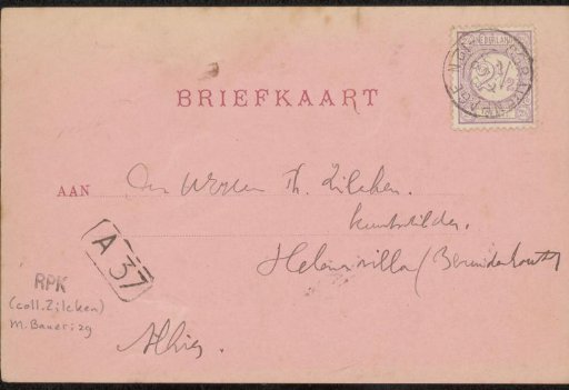 Postcard to Philip Zilcken