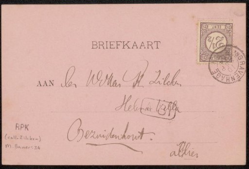 Postcard to Philip Zilcken