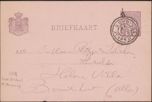 Postcard to Philip Zilcken