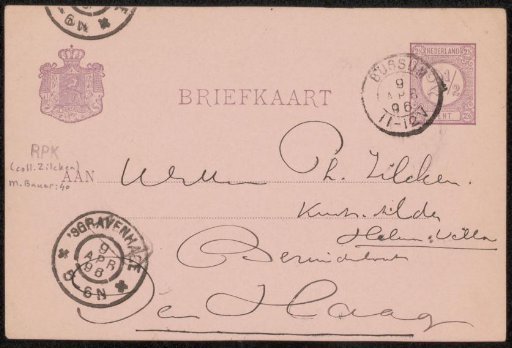 Postcard to Philip Zilcken