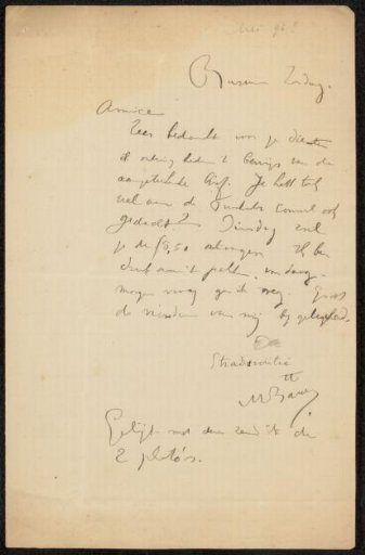 Letter to Philip Zilcken