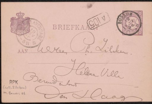 Postcard to Philip Zilcken