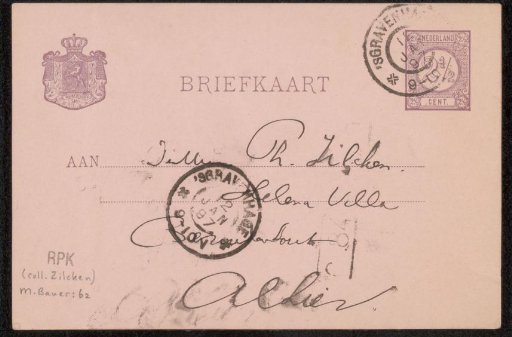 Postcard to Philip Zilcken