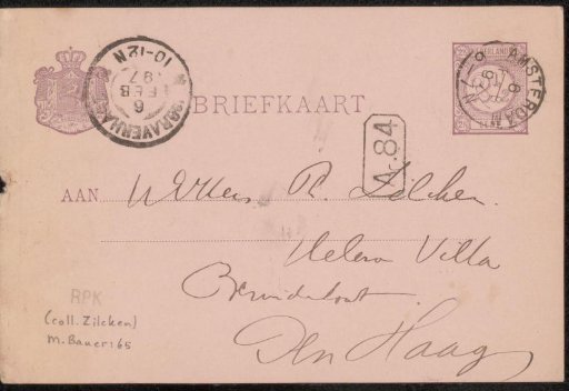 Postcard to Philip Zilcken