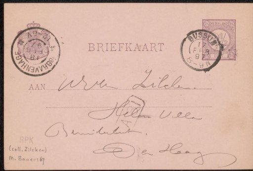 Postcard to Philip Zilcken