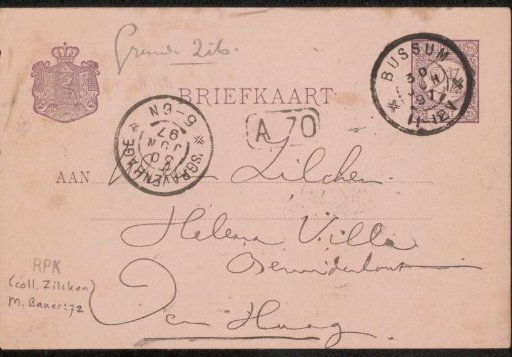 Postcard to Philip Zilcken