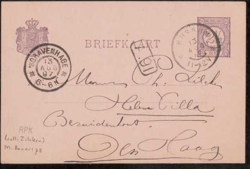 Postcard to Philip Zilcken