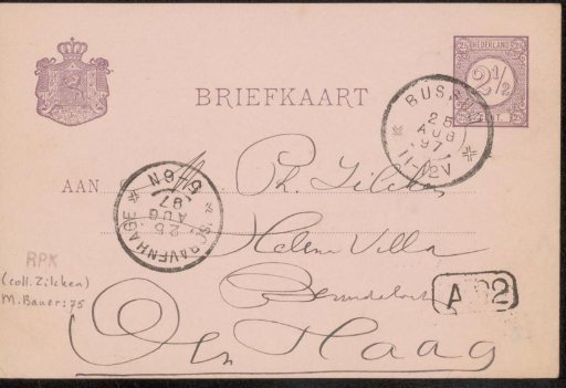Postcard to Philip Zilcken
