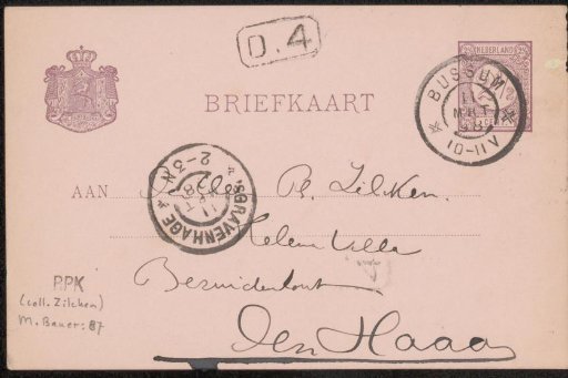 Postcard to Philip Zilcken