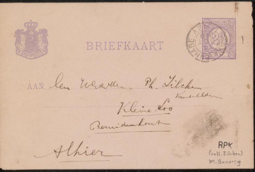 Postcard to Philip Zilcken