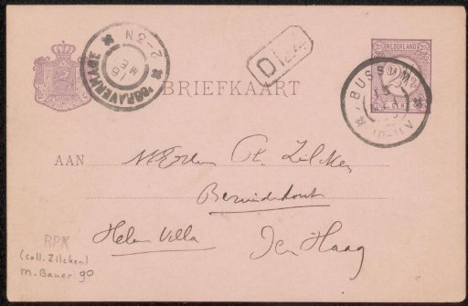 Postcard to Philip Zilcken