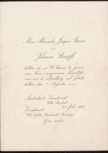 Marriage announcement to Philip Zilcken