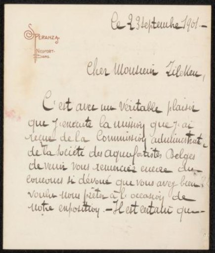Letter to Philip Zilcken