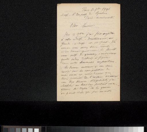 Letter to Philip Zilcken
