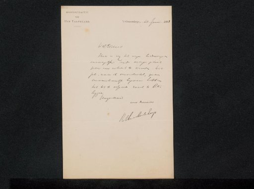 Letter to Philip Zilcken