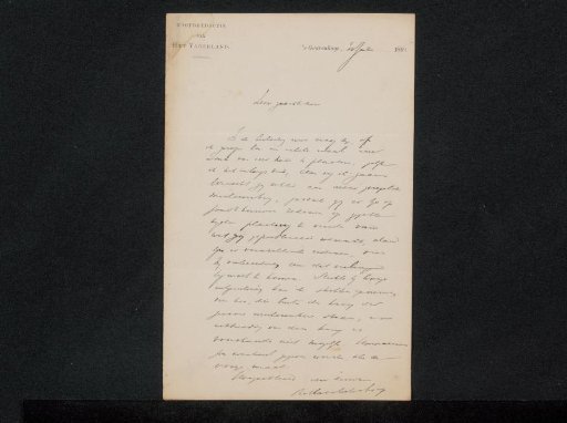 Letter to Philip Zilcken