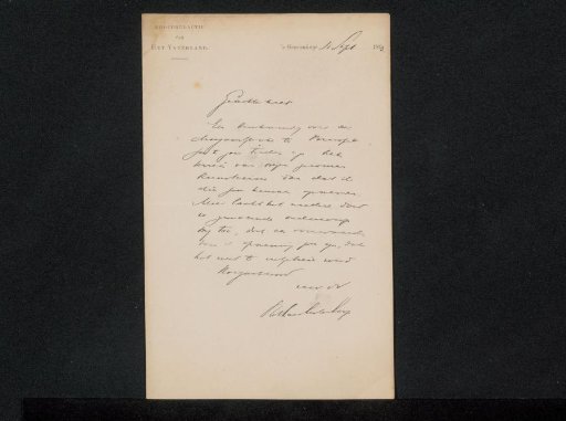 Letter to Philip Zilcken