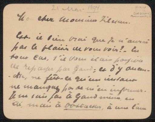 Letter to Philip Zilcken