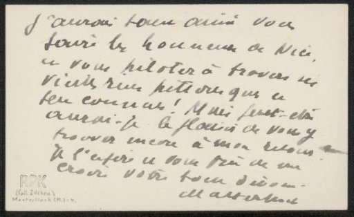 Visiting card to Philip Zilcken