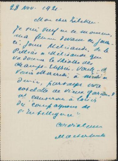 Letter to Philip Zilcken