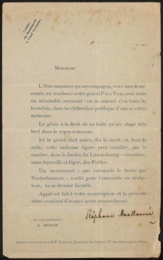 Letter to Philip Zilcken