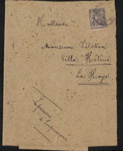 Proof Print for 'Paul Verlaine. Correspondance et documents inédits relatifs à son livre "Quinze jours en Hollande"' from the Philip Zilcken Archive