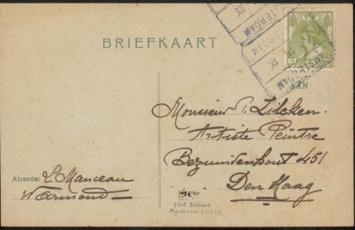 Postcard to Philip Zilcken