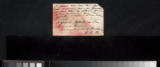 Calling card to Philip Zilcken