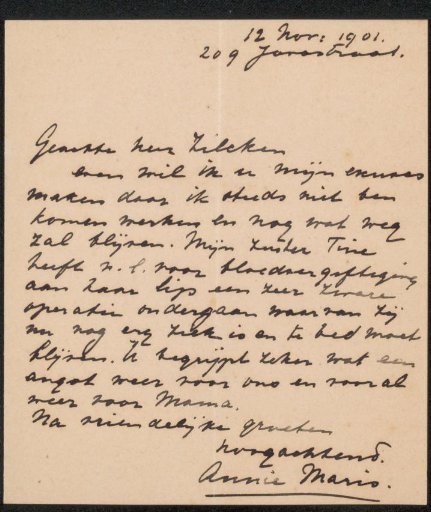Letter to Philip Zilcken