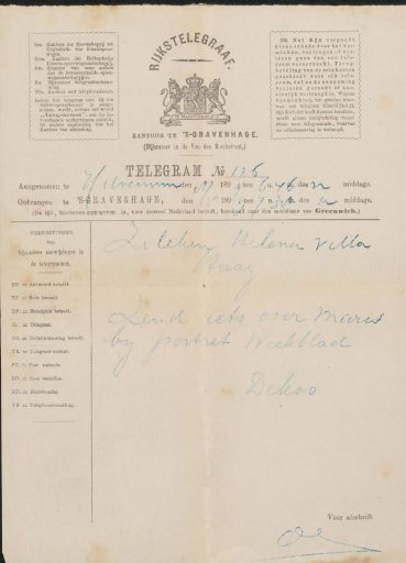 Telegram to Philip Zilcken