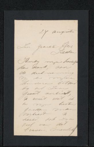 Letter to Philip Zilcken