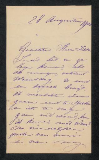 Letter to Philip Zilcken