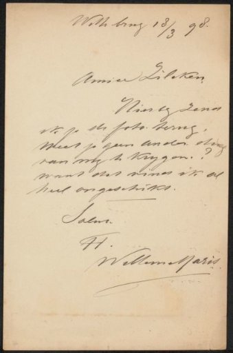 Letter to Philip Zilcken