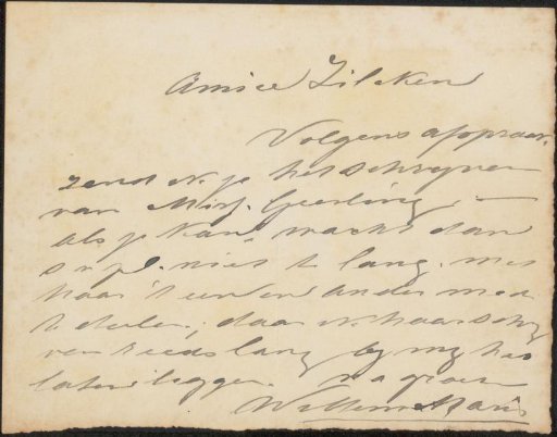 Letter to Philip Zilcken